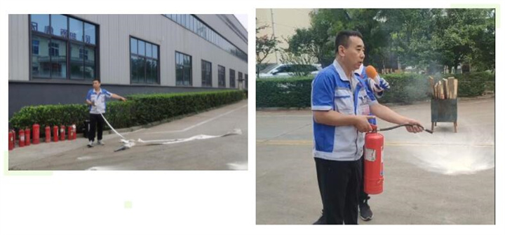 隨后，集團消防安全員為廣大職工講解滅火器和消防水槍的使用方法，并現(xiàn)場演示。廣大員工積極參與到教學(xué)演練當(dāng)中，進一步鞏固消防培訓(xùn)知識。